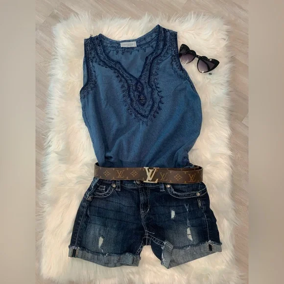 Luna Moon Blue Summer Top! - Picture 1 of 8